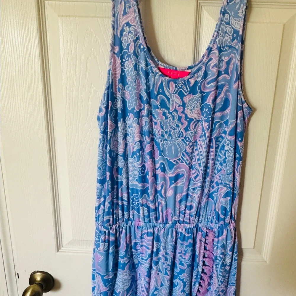 Lilly Pulitzer Blue and Pink Romper - Picture 2 of 7